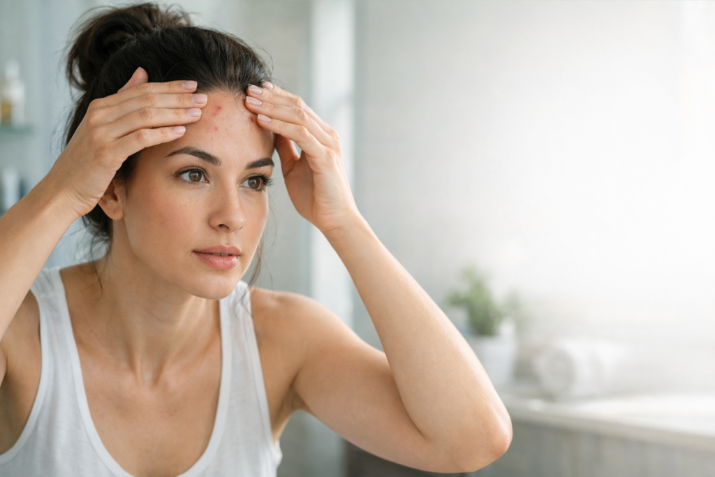 forehead acne