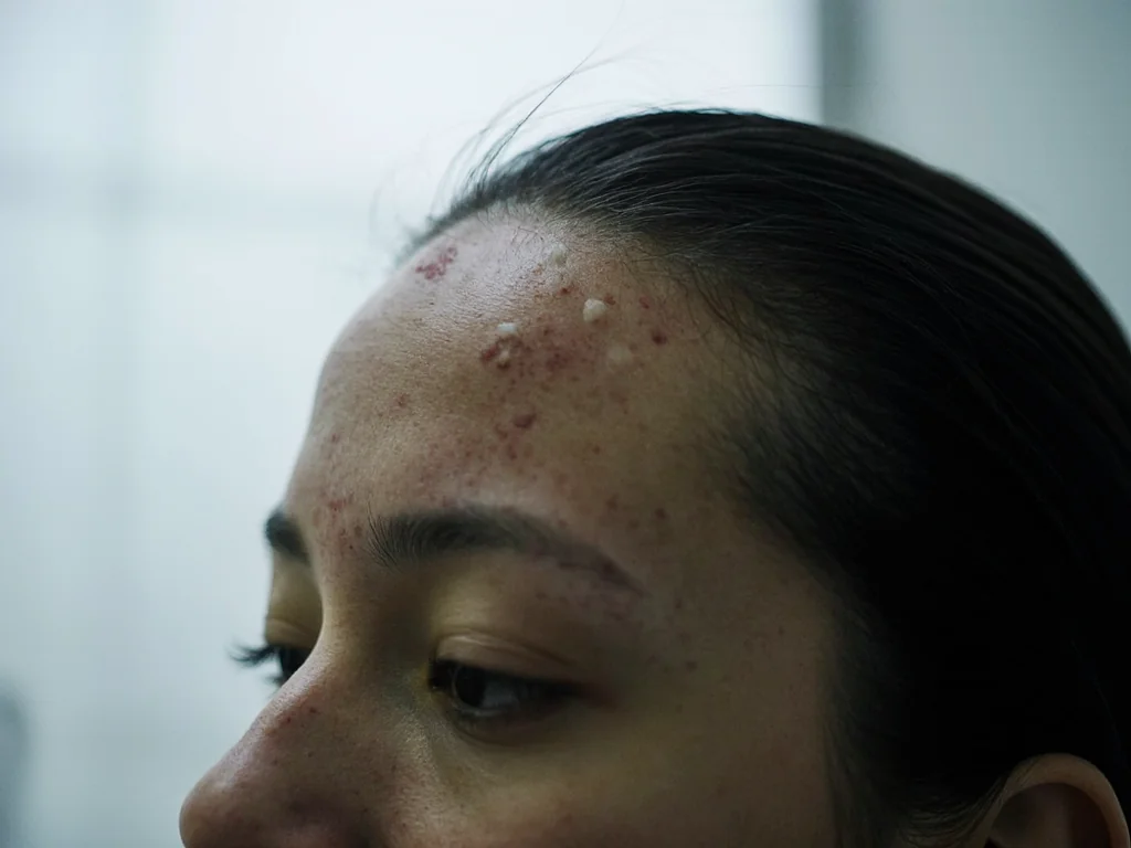 forehead acne cause