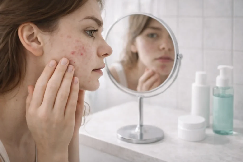 cheek acne causes