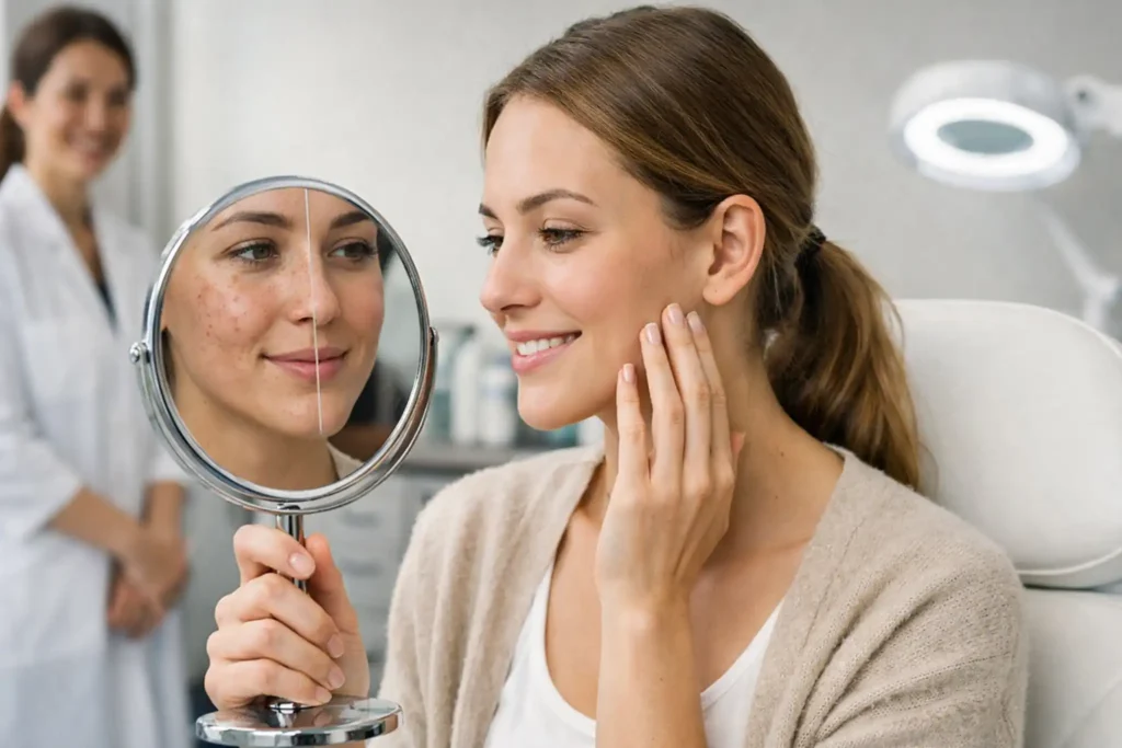 acne scar laser treatment before after